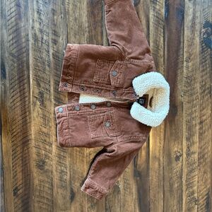 GAP Kids Brown Corduroy Jacket with Cream Collar